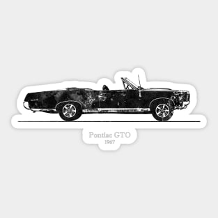 Pontiac GTO convertible 1967 - Black and White Watercolor Sticker